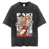 Anime Hanma Baki Acid Washed T Shirt 100 Cotton Shorts Hip Hop Tops Harajuku Graphic Printed - Baki Merch