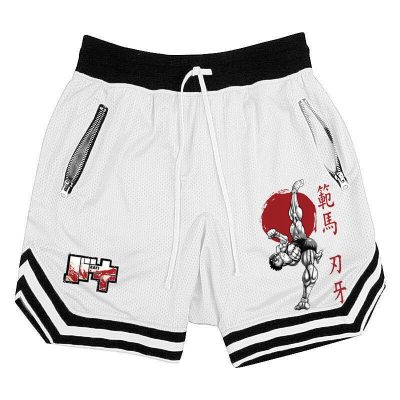Anime Hanma Baki Mens Shorts Quick Dry Mesh Gym Shorts Breathable to Fitness Joggers Summer Basketball - Baki Merch