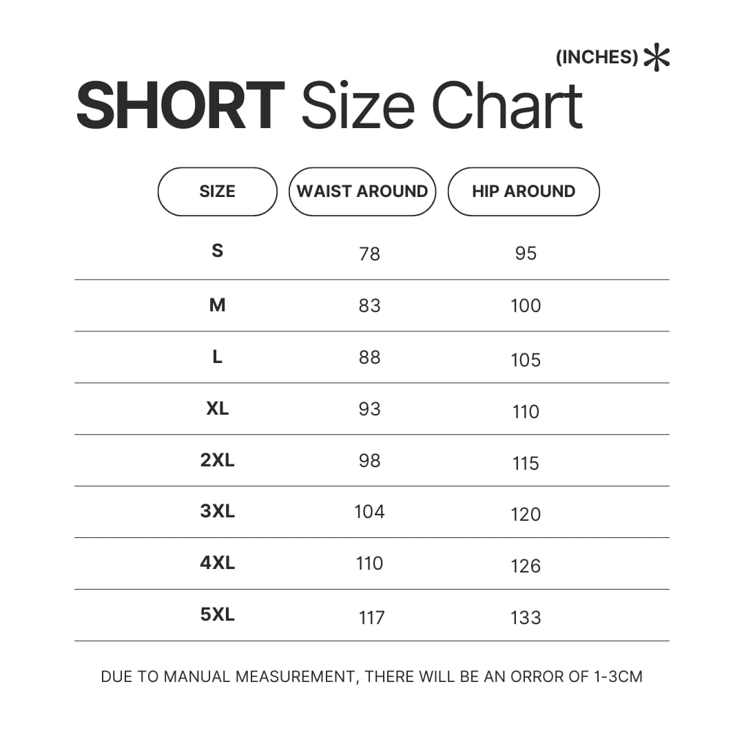 Product size chart